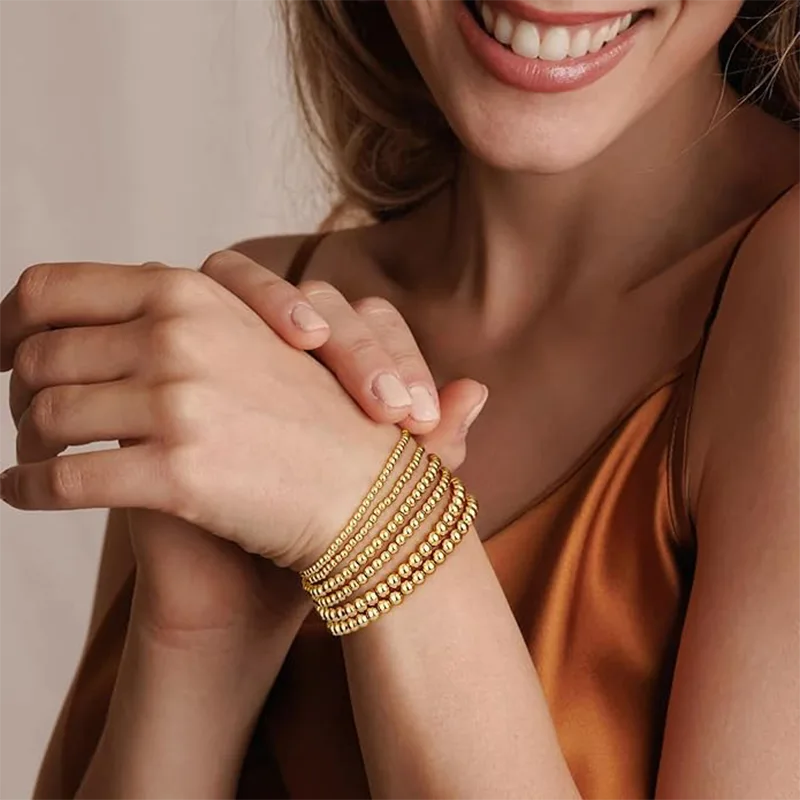 14k Gold Plated Bead Bracelets