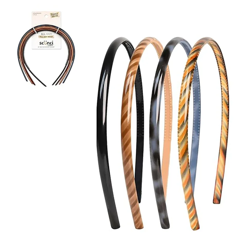 Tiaras de plástico elegantes e confortáveis ​​com estampa torcida