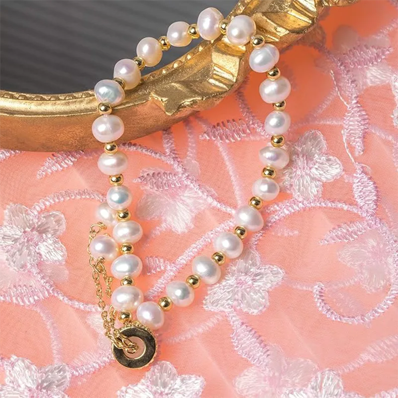 Pulseiras femininas de liga de pérola